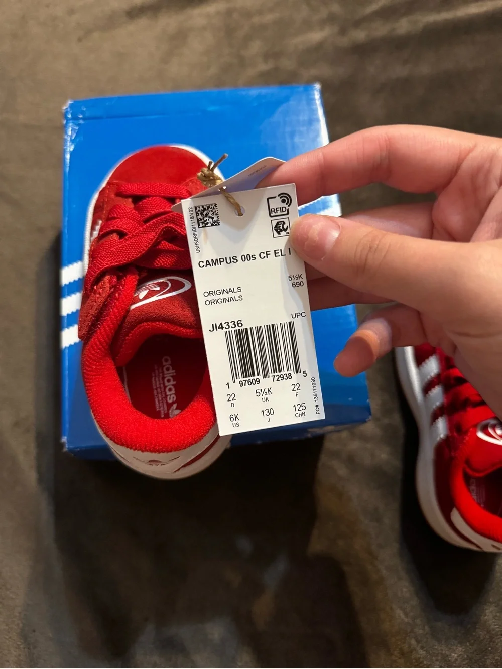 adidas Kids Campus Low Top Sneakers in Red and White